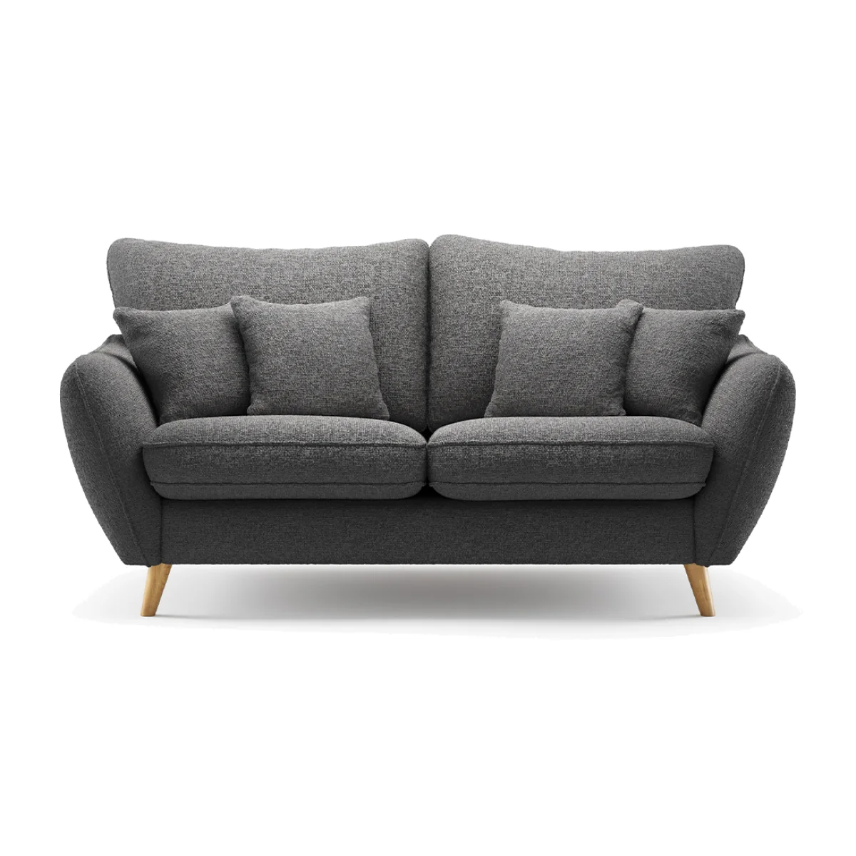 Palma Charcoal Chenille Fabric 2 Seater Sofa – image 1