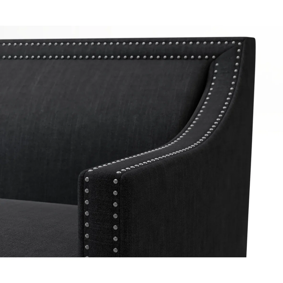 Chartwell Black Linen 2 Seater Sofa – image 4