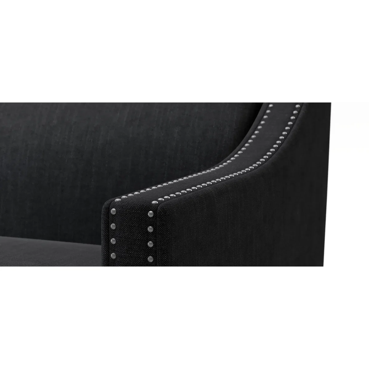 Chartwell Black Linen 2 Seater Sofa – image 7