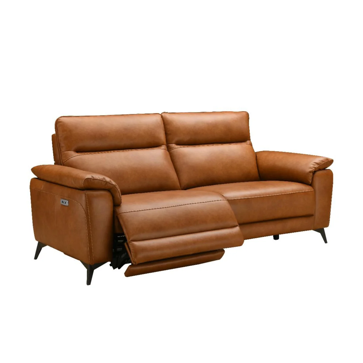 Sinclair Cognac Leather 3 Seater Recliner Sofa – image 4