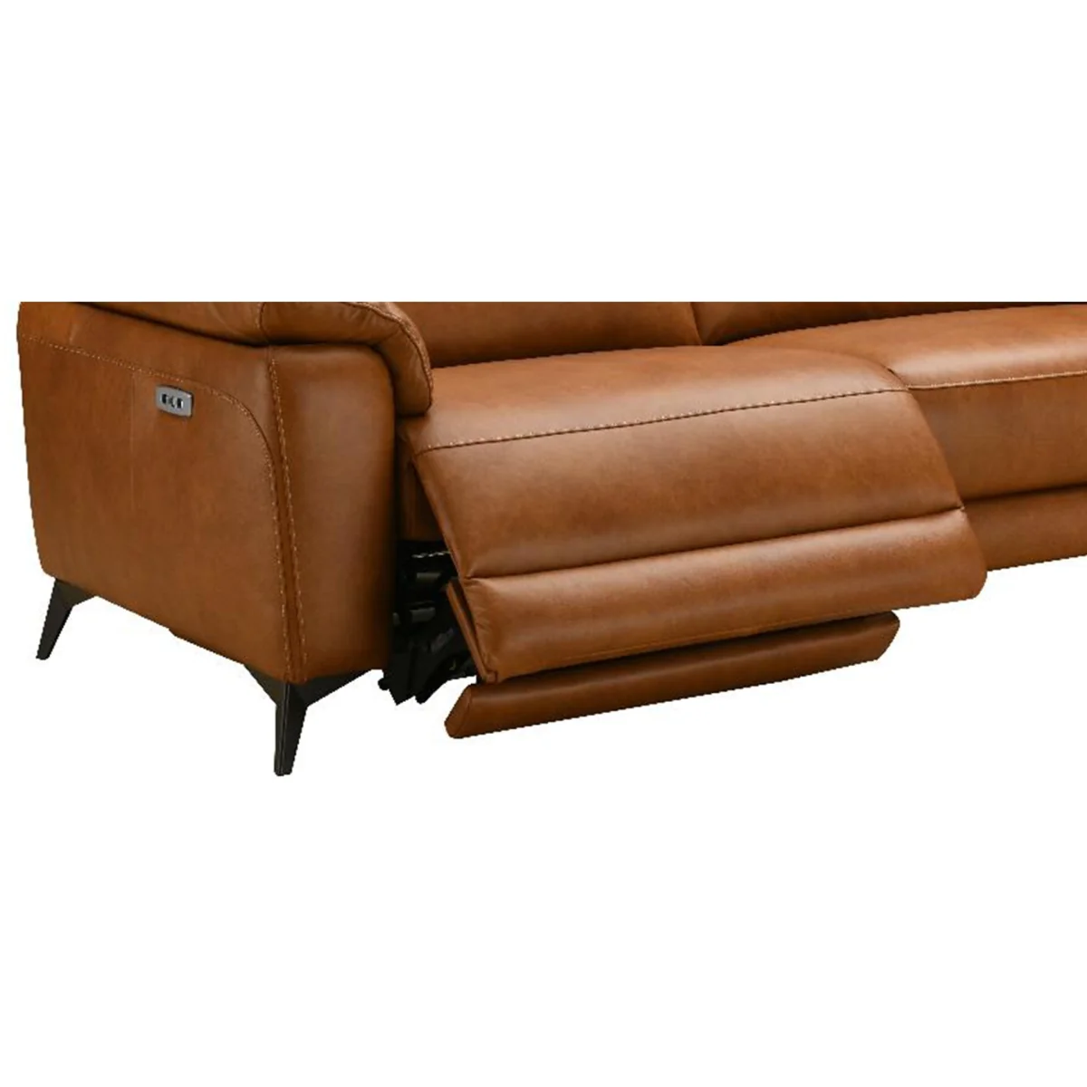 Sinclair Cognac Leather 3 Seater Recliner Sofa – image 5