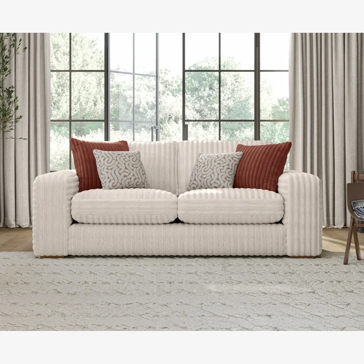 Milan Natural Fabric 2 Seater Sofa