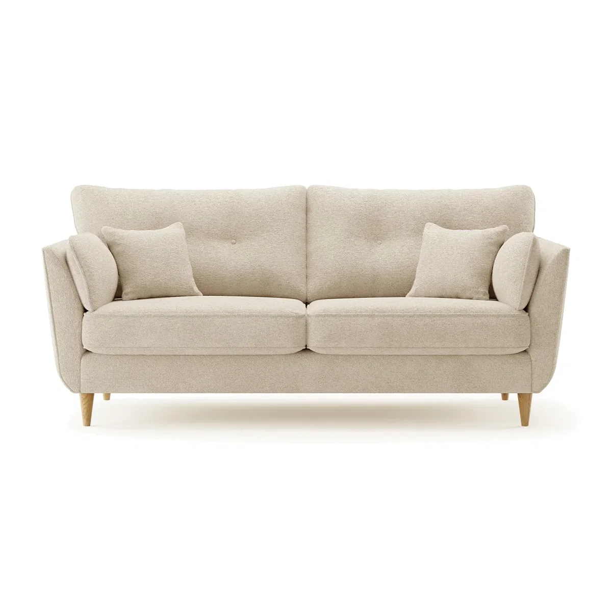 Capri Natural Boucle Fabric 3 Seater Sofa – image 1