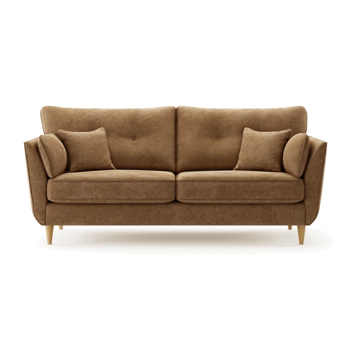 Capri Almond Fine Chenille Fabric 3 Seater Sofa – image 1