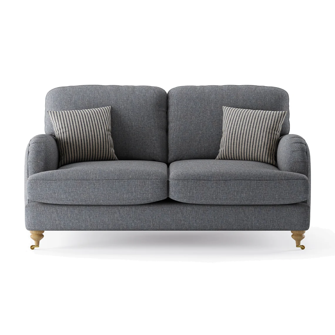 Chilworth Navy Fabric 2 Seater Sofa with Navy Cushions – image 1