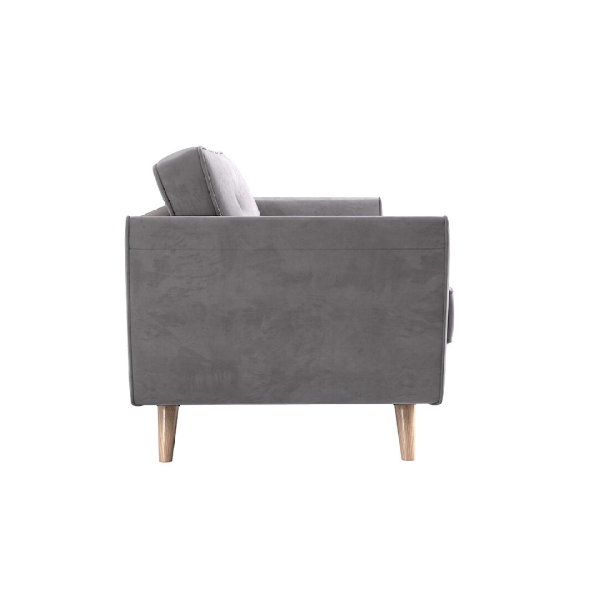 Brooke Grey Velvet 3 Seater Sofa – image 4