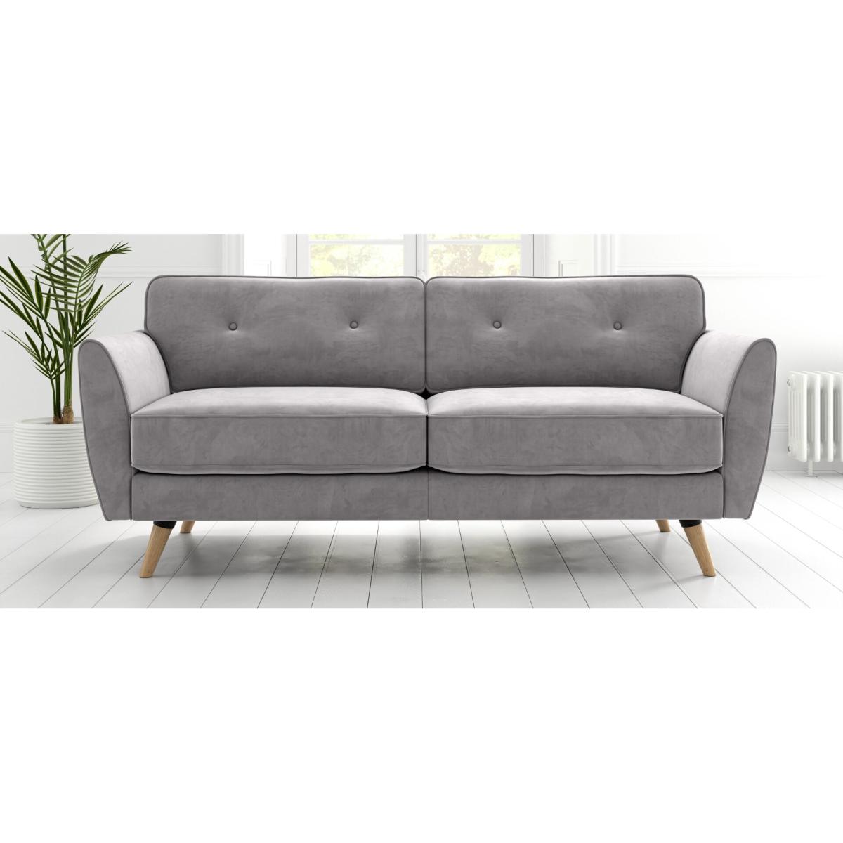 Brooke Grey Velvet 3 Seater Sofa – image 9