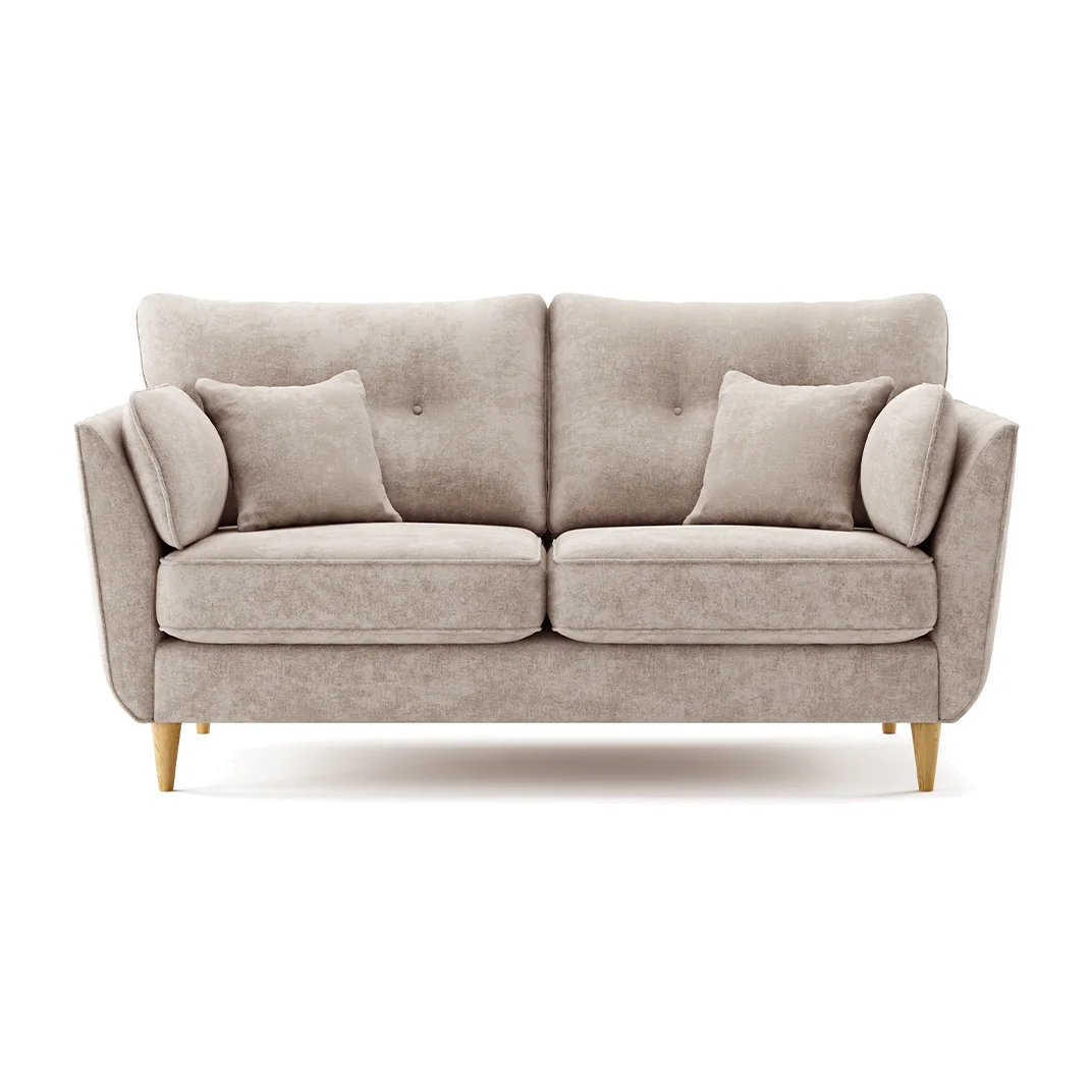 Capri Natural Chenille Fabric 2 Seater Sofa – image 1