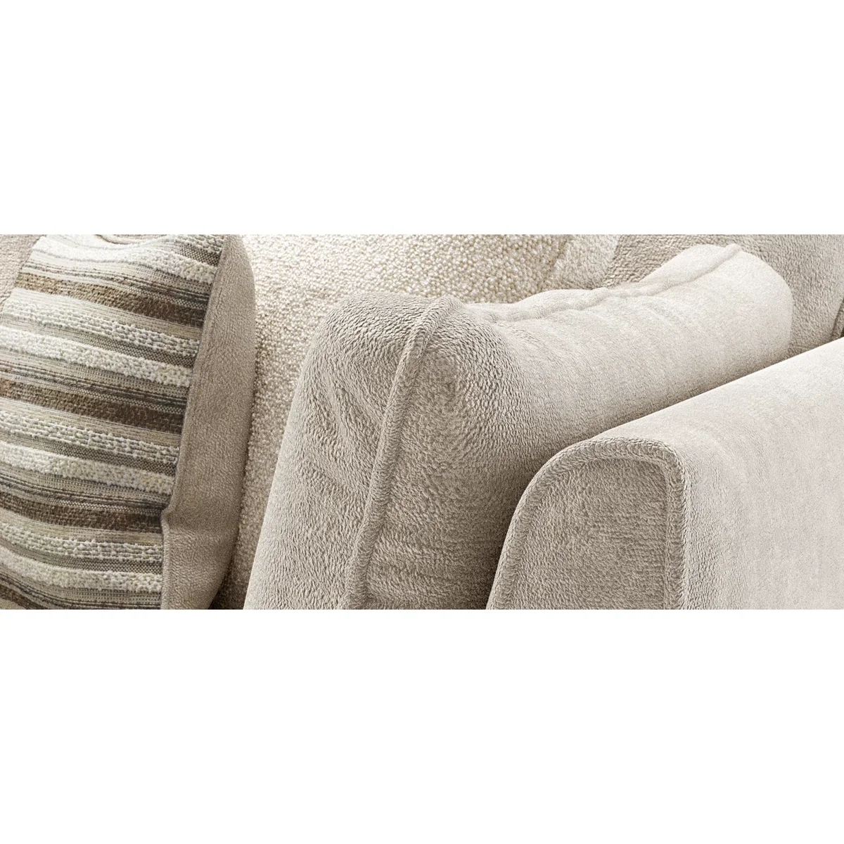 Palermo Cream Chenille Fabric 2 Seater Sofa – image 8