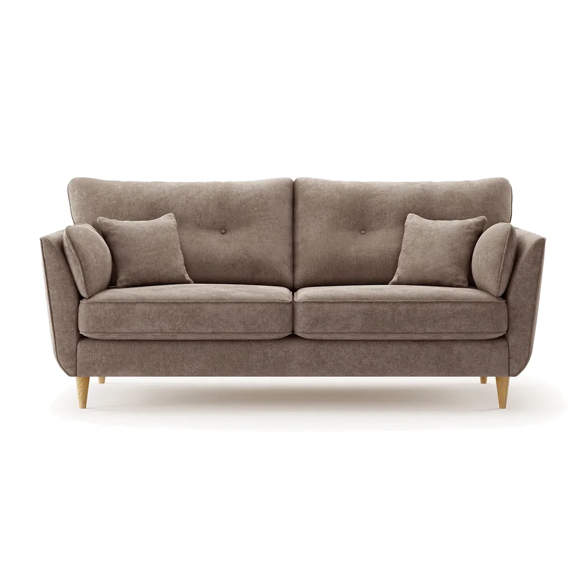 Capri Latte Chenille Fabric 3 Seater Sofa – image 1