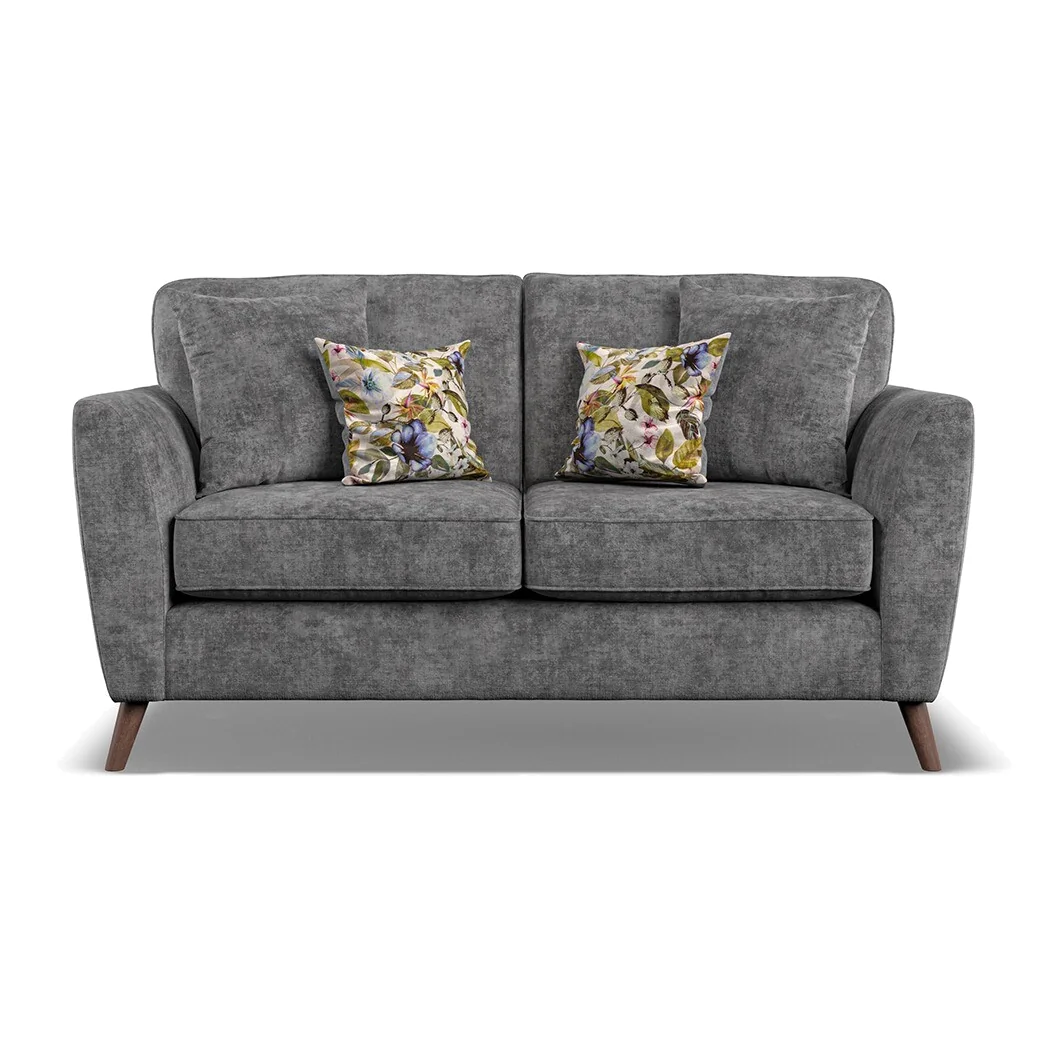 Naples Grey Velvet 2 Seater Sofa – image 1