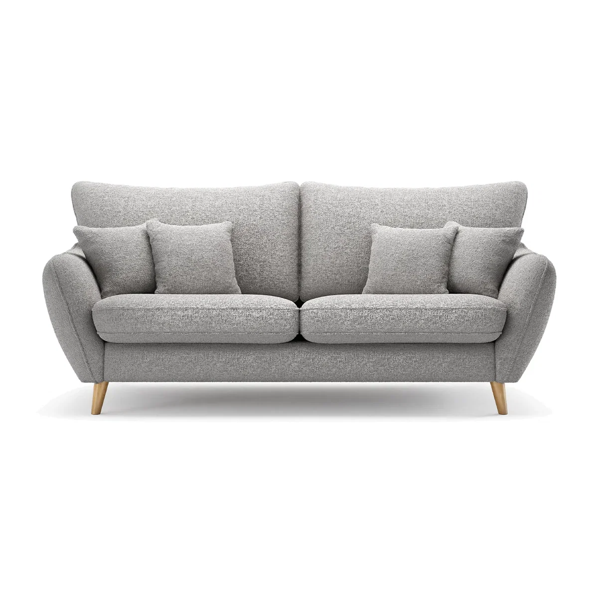 Palma Silver Chenille Fabric 3 Seater Sofa – image 1