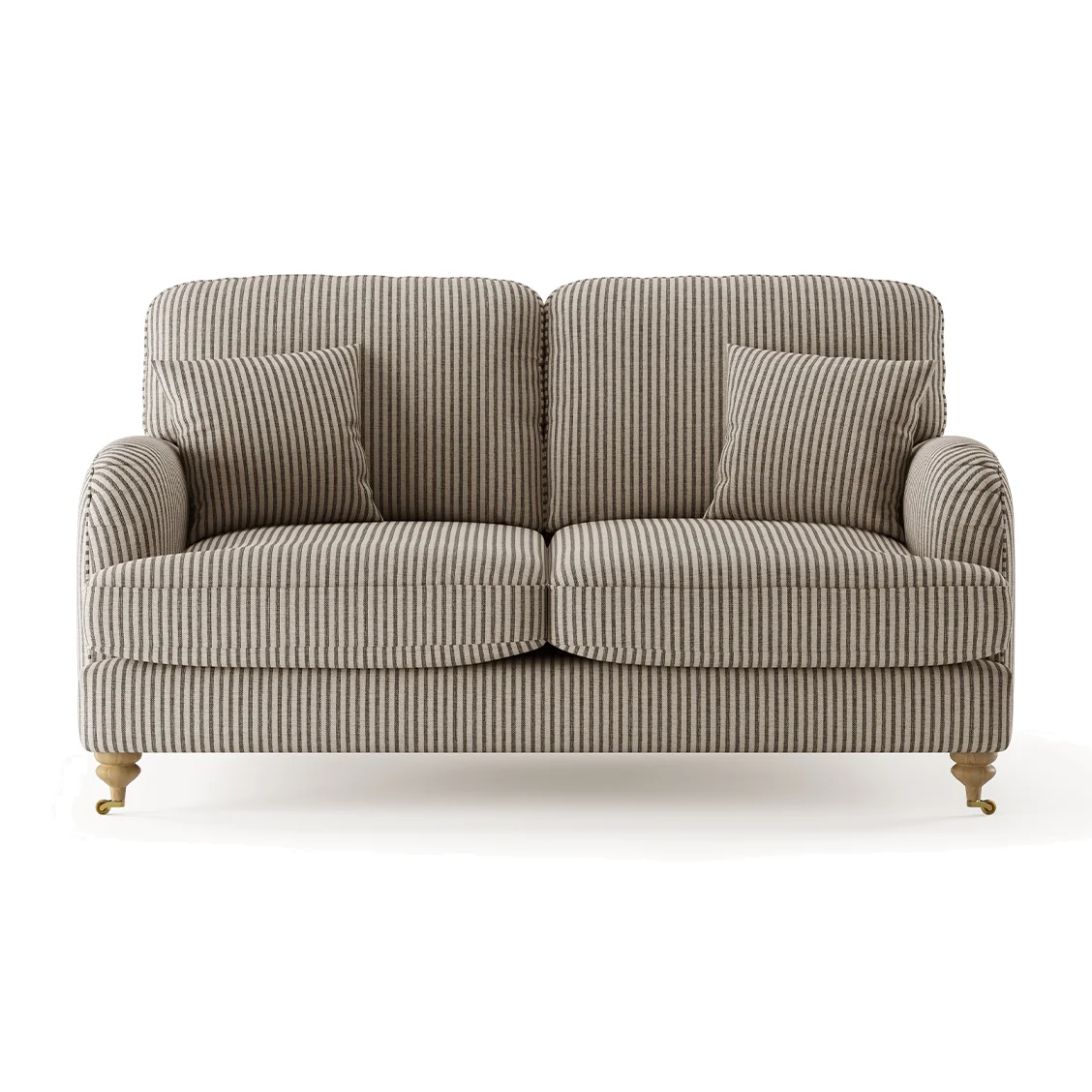 Chilworth Cove Grey Striped Fabric 2 Seater Sofa – image 1