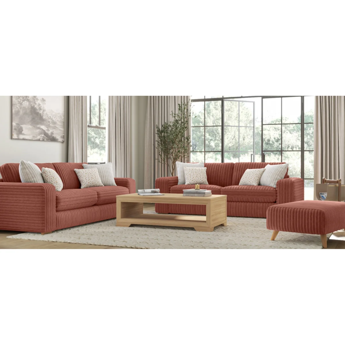 Milan Russet Fabric 2 Seater Sofa – image 9