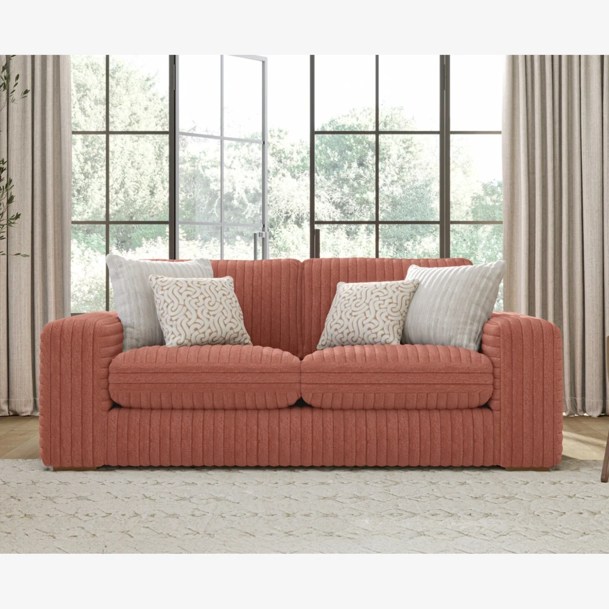Milan Russet Fabric 2 Seater Sofa – image 1