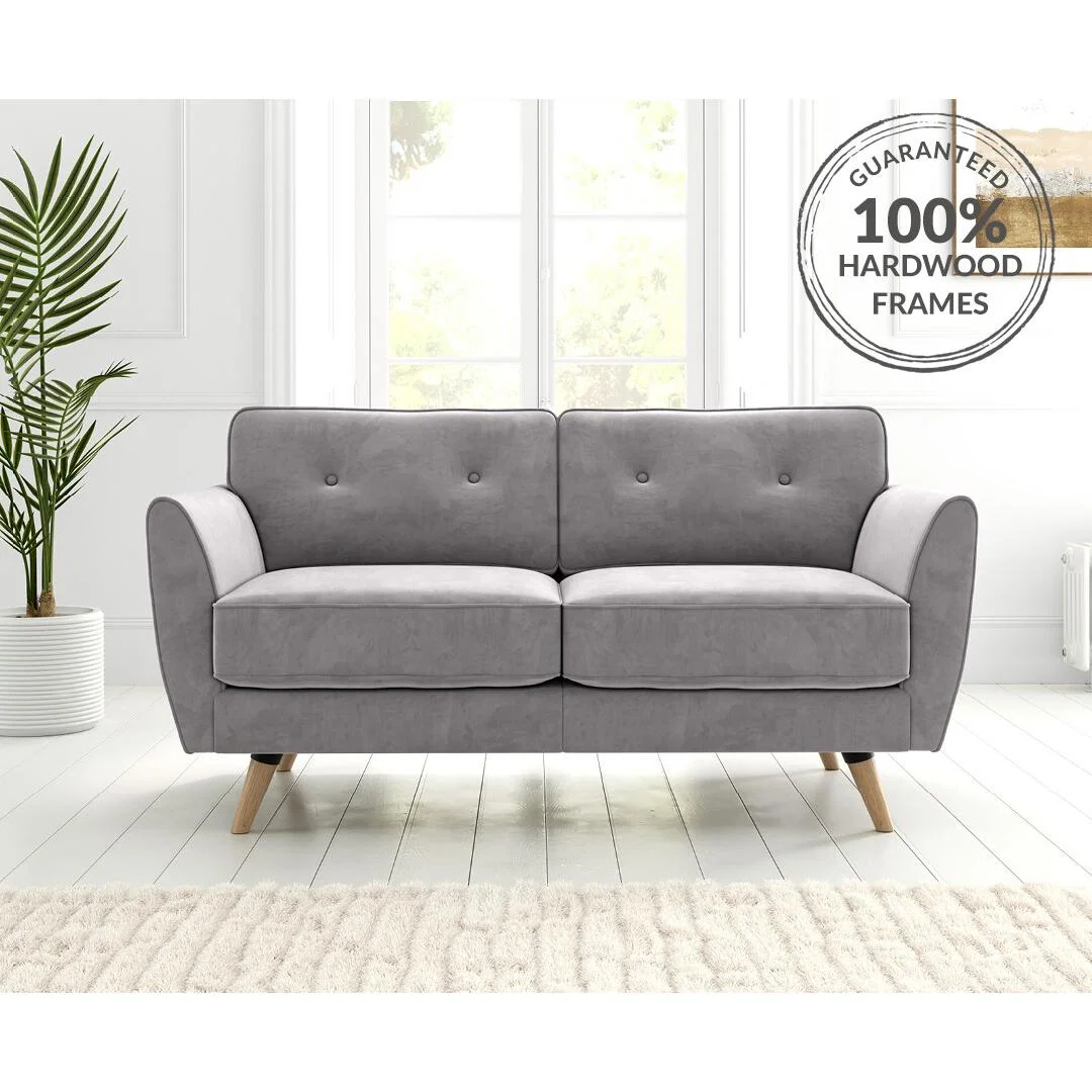 Brooke Grey Velvet 2 Seater Sofa – image 2