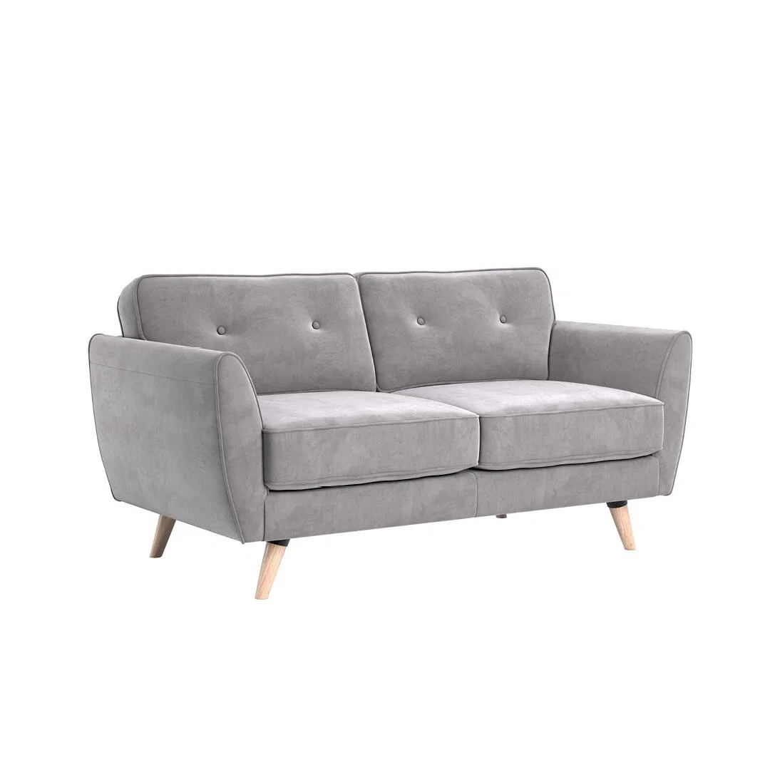 Brooke Grey Velvet 2 Seater Sofa – image 4
