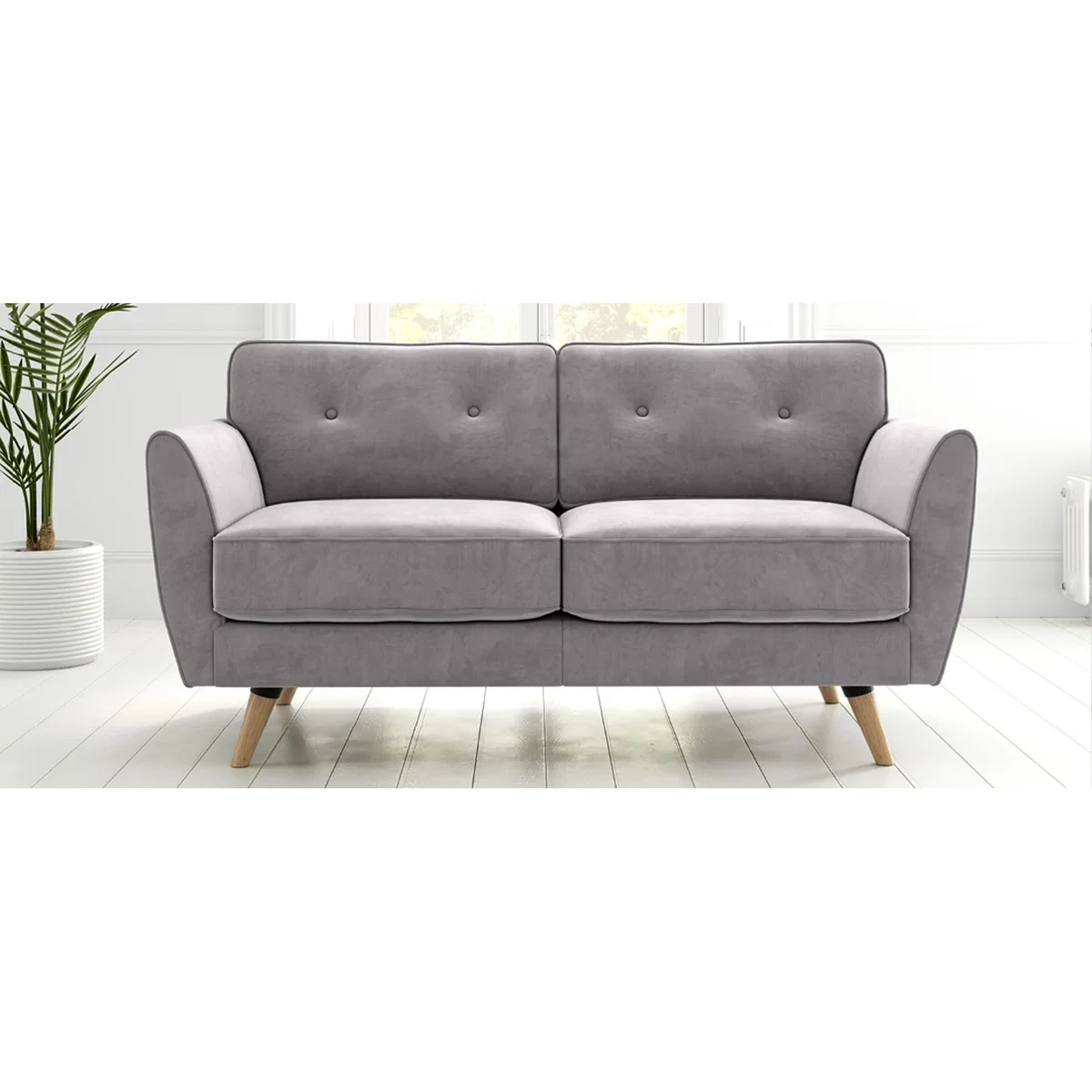 Brooke Grey Velvet 2 Seater Sofa – image 6