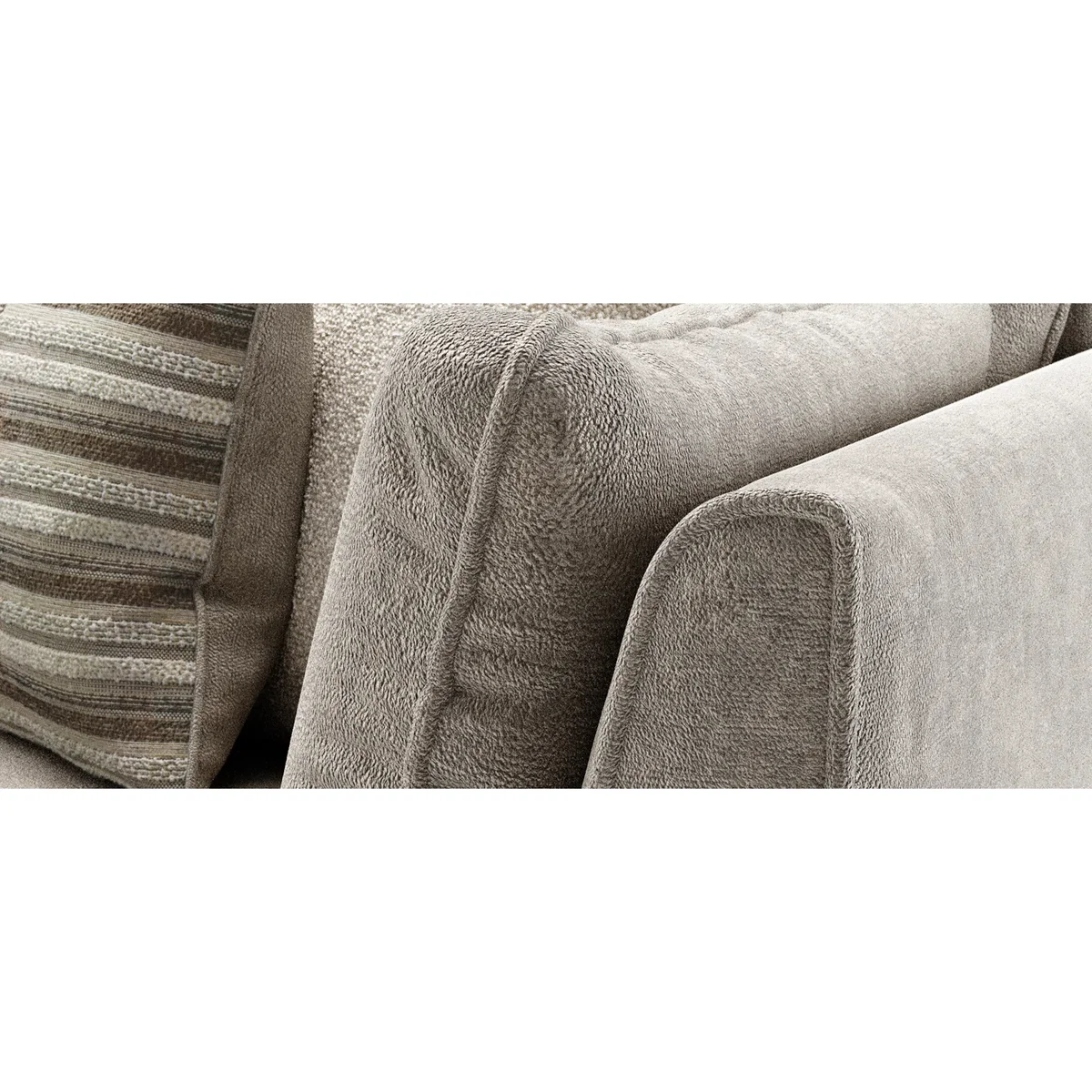 Palermo Truffle Chenille Fabric 3 Seater Sofa – image 8