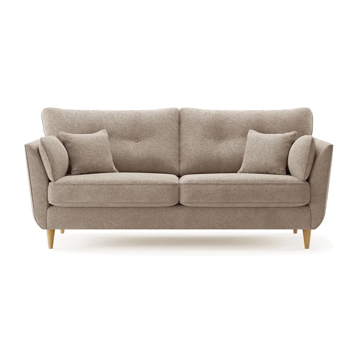 Capri Latte Boucle Fabric 3 Seater Sofa – image 1