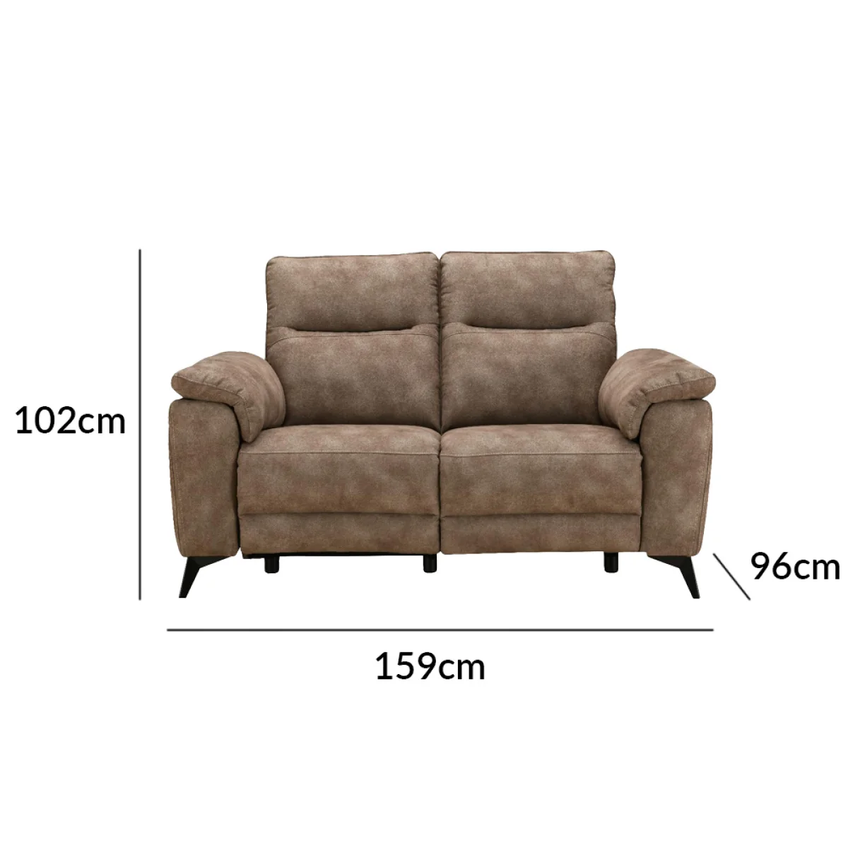 Sinclair Earth Brown Fabric 2 Seater Recliner Sofa – image 8