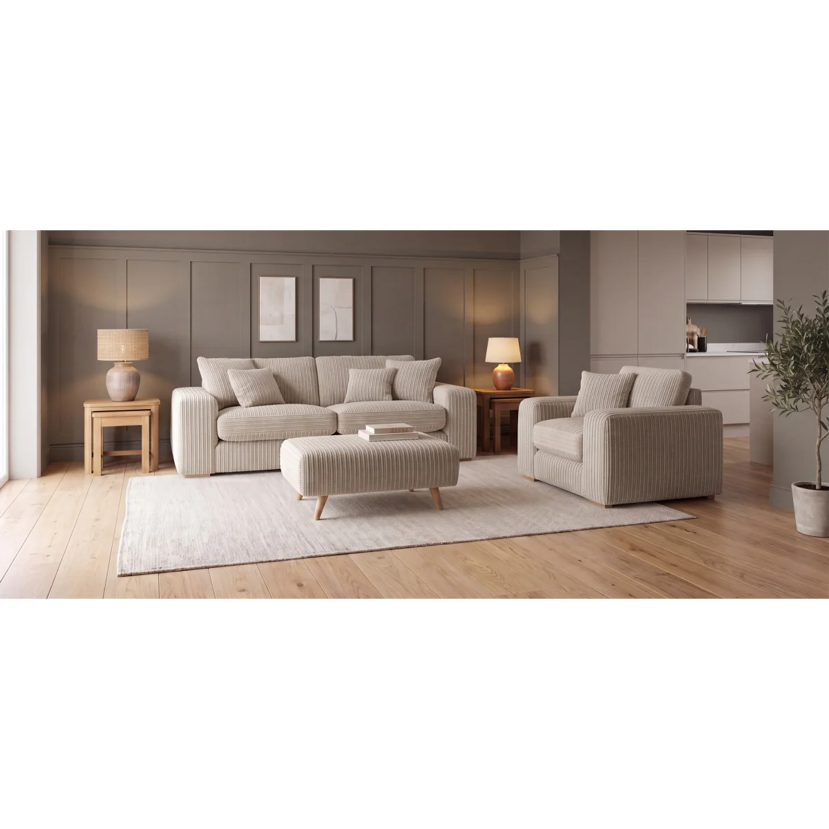Milan Stone Fabric 2 Seater Sofa – image 9