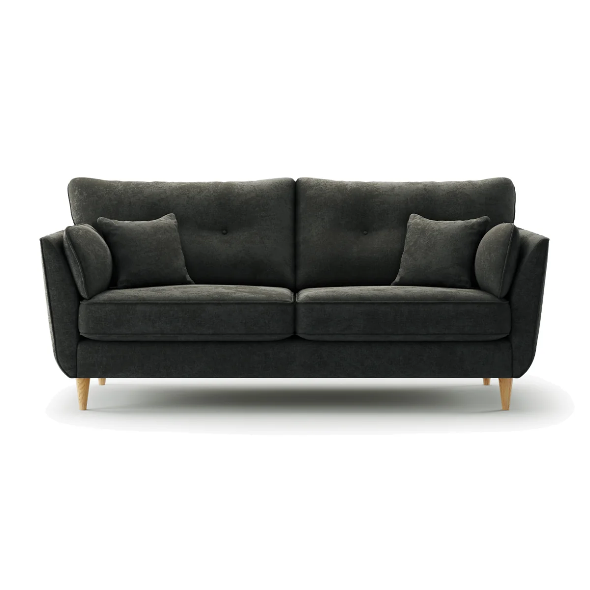 Capri Anthracite Chenille Fabric 3 Seater Sofa – image 1
