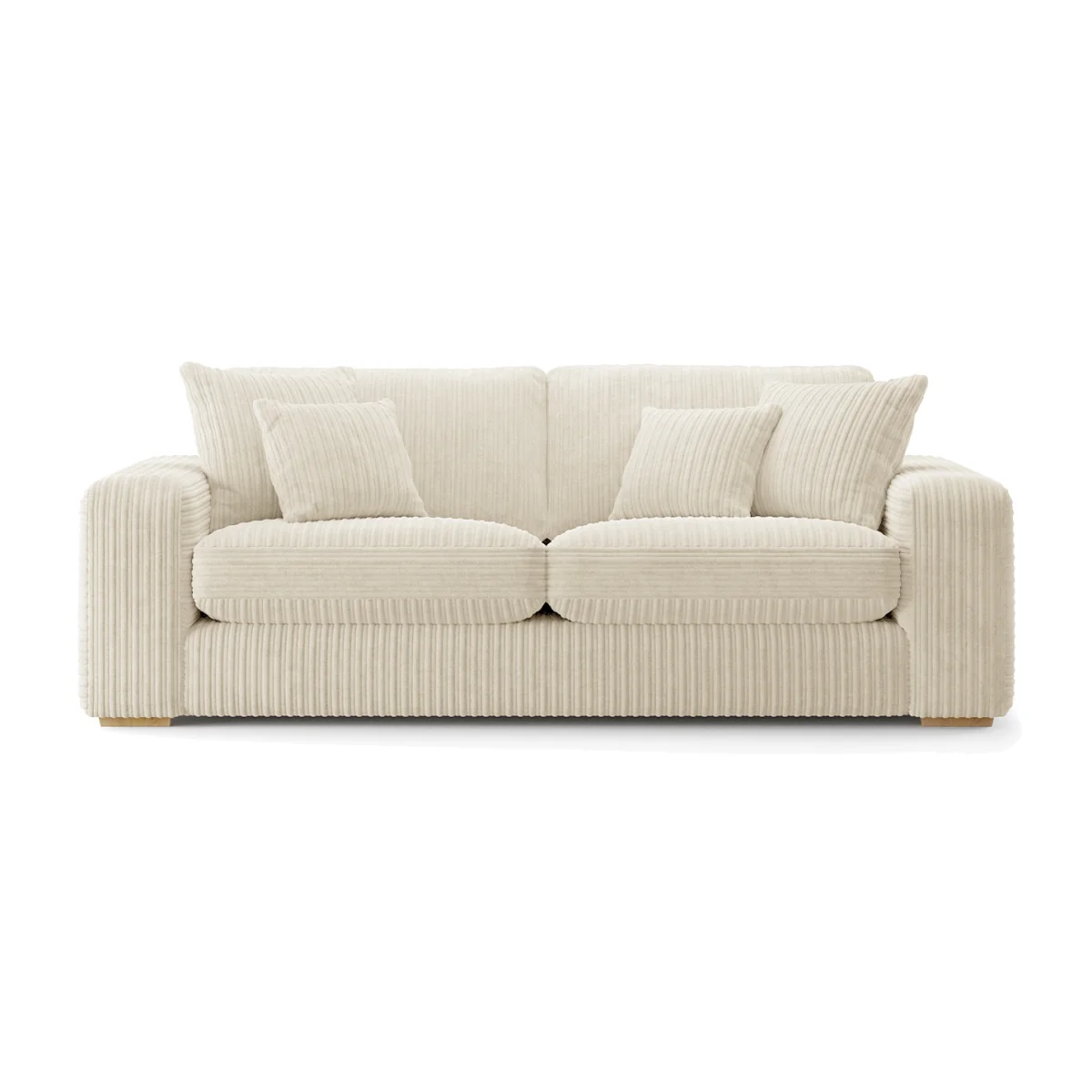 Milan Ivory Fabric 3 Seater Sofa – image 1