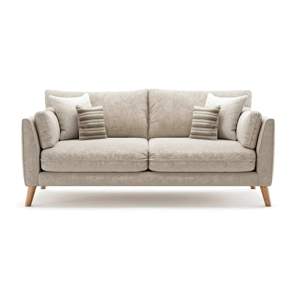 Palermo Cream Chenille Fabric 3 Seater Sofa – image 1