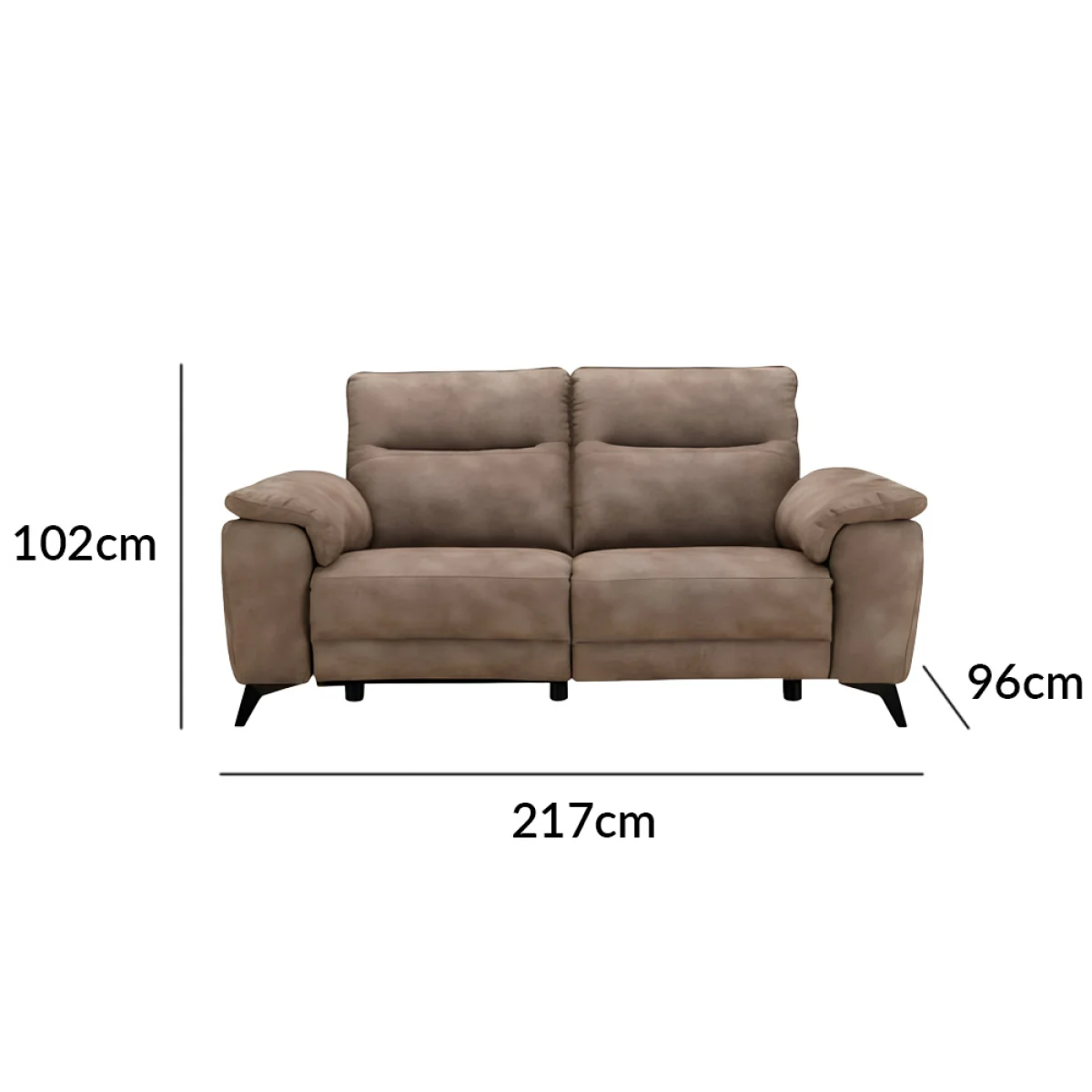 Sinclair Earth Brown Fabric 3 Seater Recliner Sofa – image 6