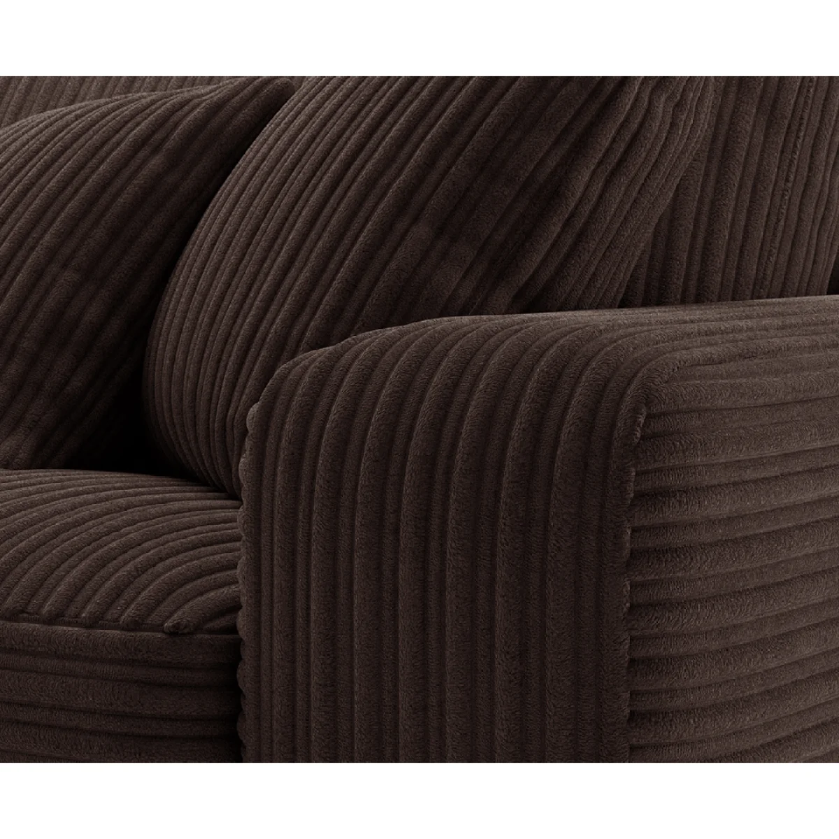 Milan Chocolate Fabric 4 Seater Sofa – image 4
