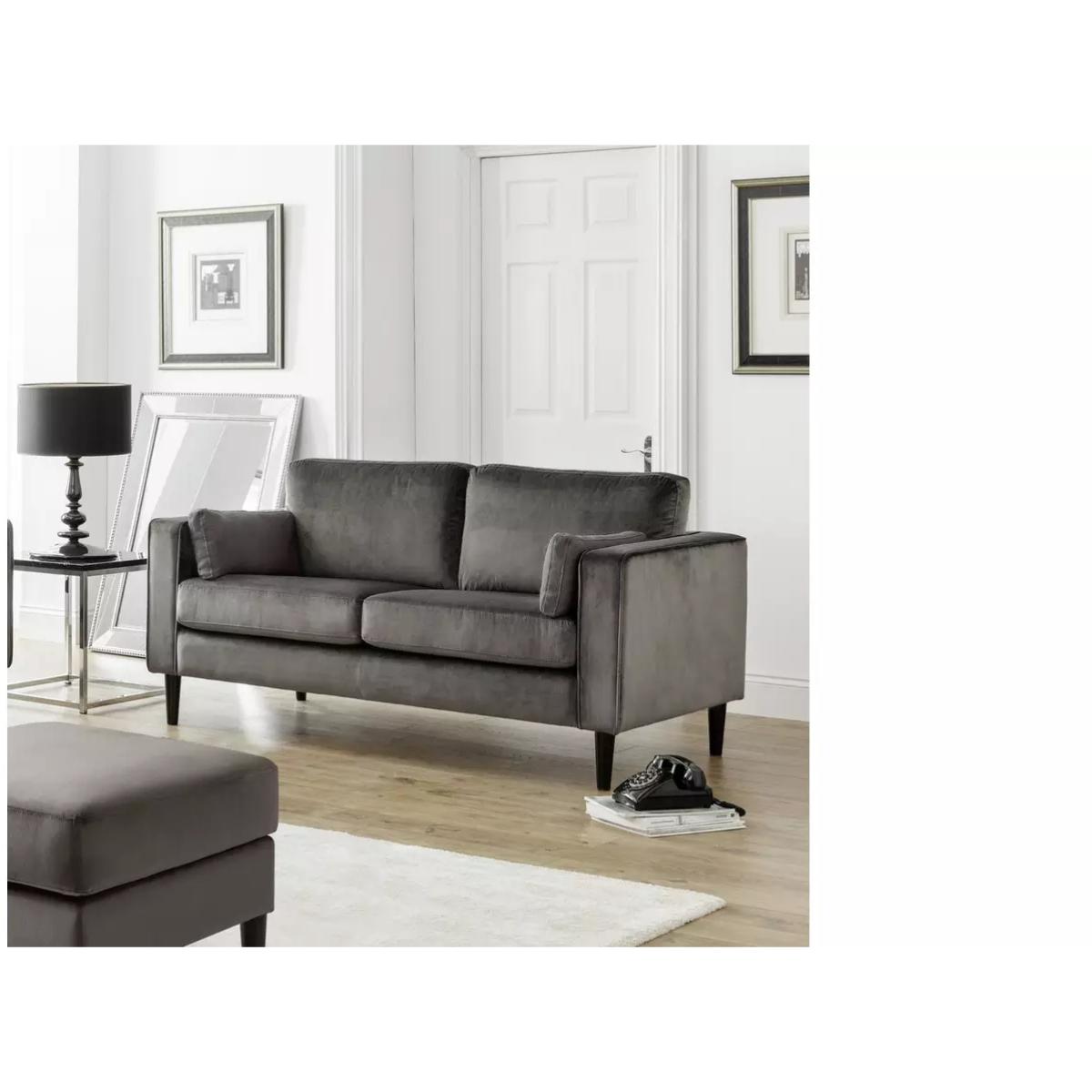 Julian Bowen Hayward Velvet Medium 2 Seater Sofa In Grey – image 2