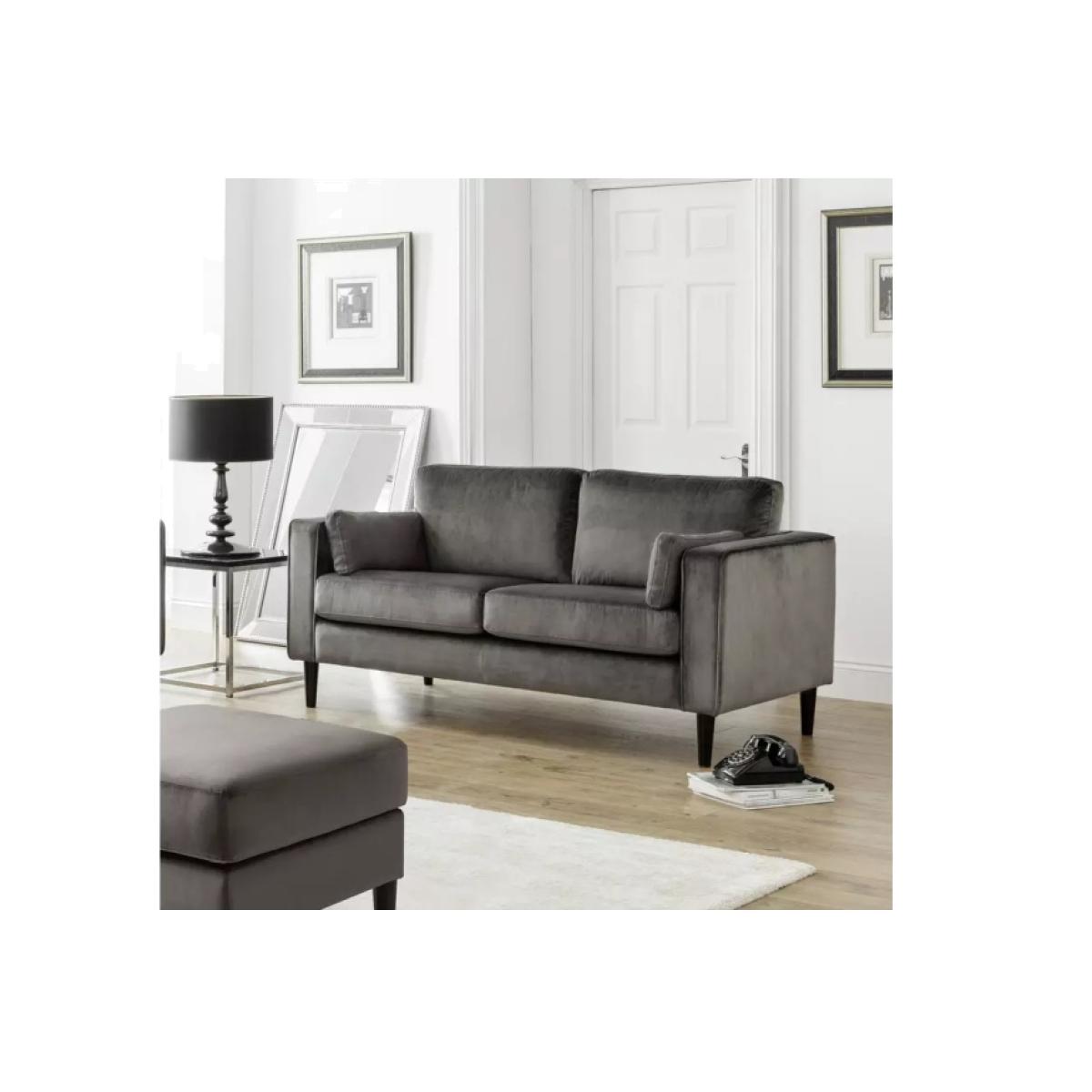 Julian Bowen Hayward Velvet Medium 2 Seater Sofa In Grey – image 1