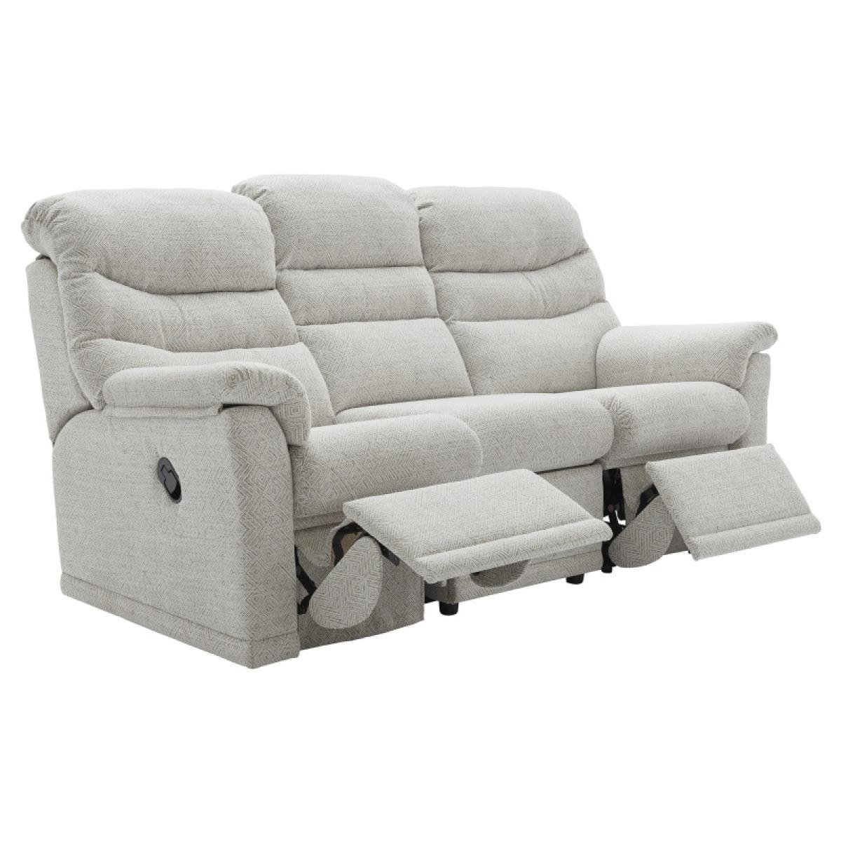G Plan Malvern 3 Cushion 3 Seater Recliner Sofa - Leather Grade P - Single Manual RHF – image 4