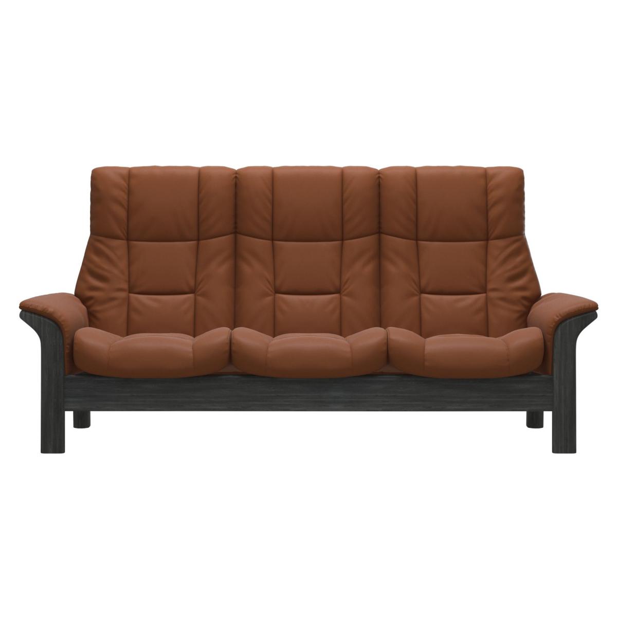 Stressless Windsor High Back 3 Seater Recliner Sofa - Paloma New Cognac – image 2