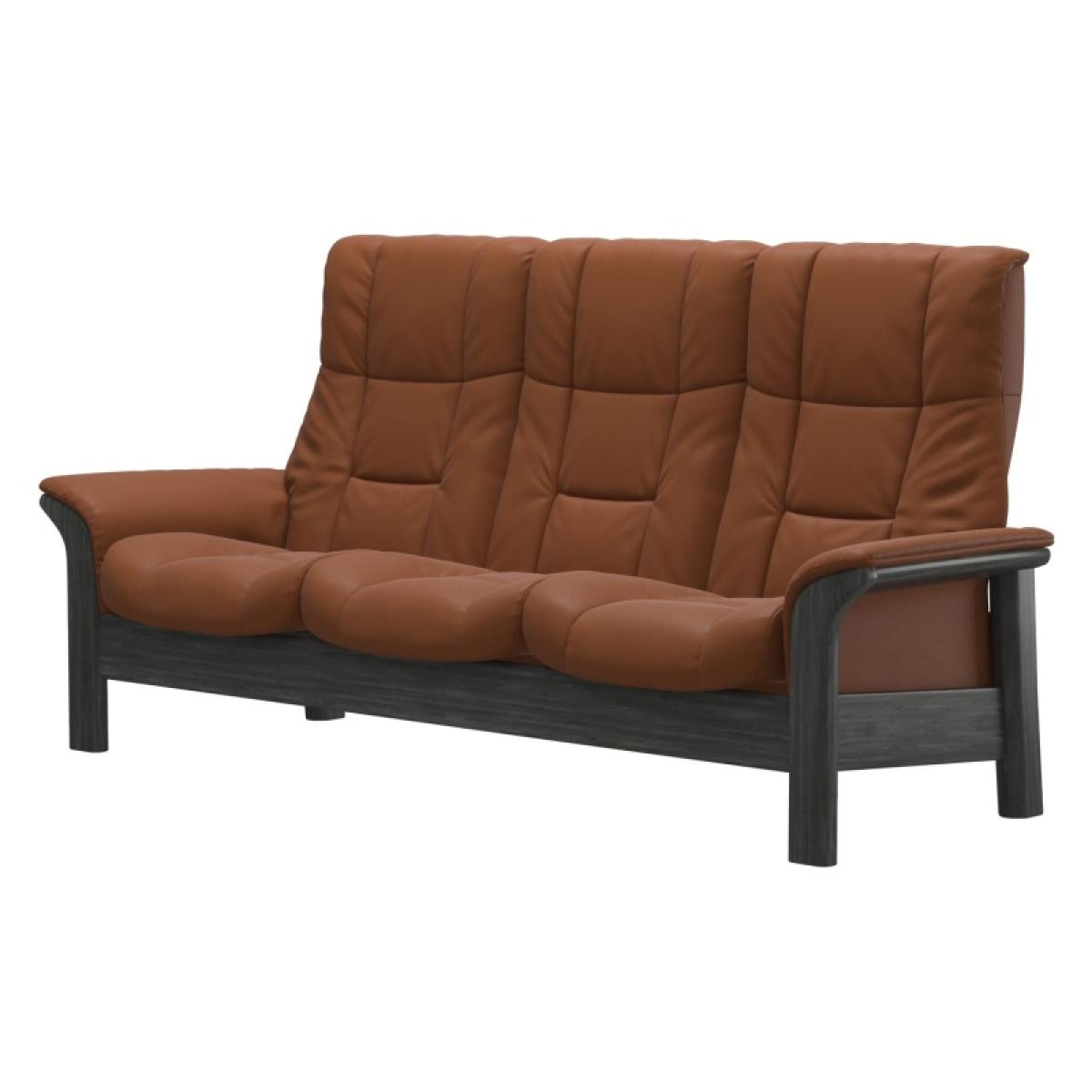 Stressless Windsor High Back 3 Seater Recliner Sofa - Paloma New Cognac – image 8