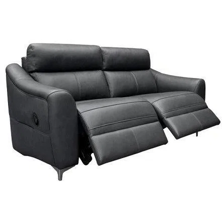 Downtown G Plan Monza 3 Seater Recliner Sofa - Fabric Grade C - Double Power With Usb, Leather – image 4