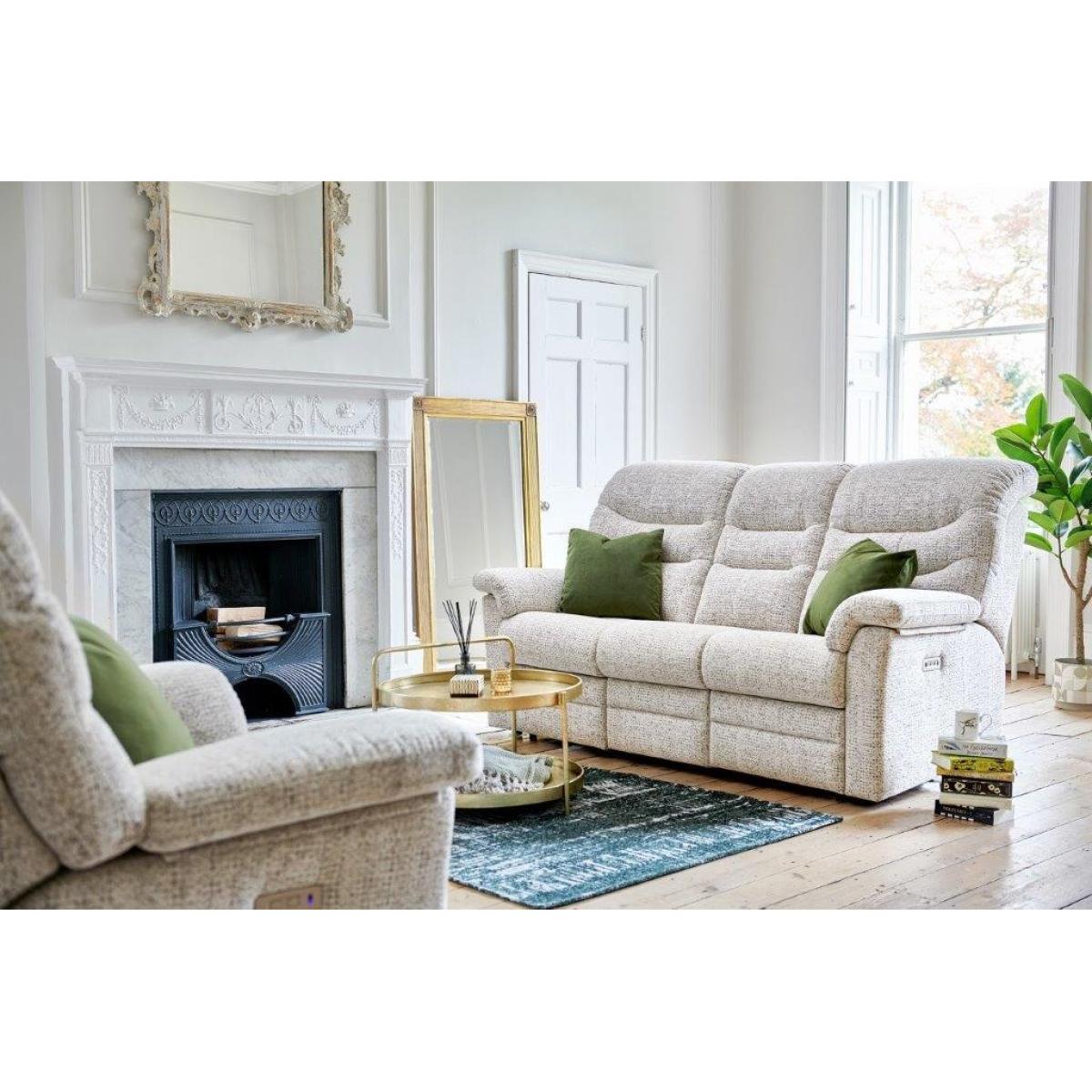 Downtown G Plan Ledbury 3 Seater Recliner Sofa - Fabric Grade A - Double Power With Usb – image 2