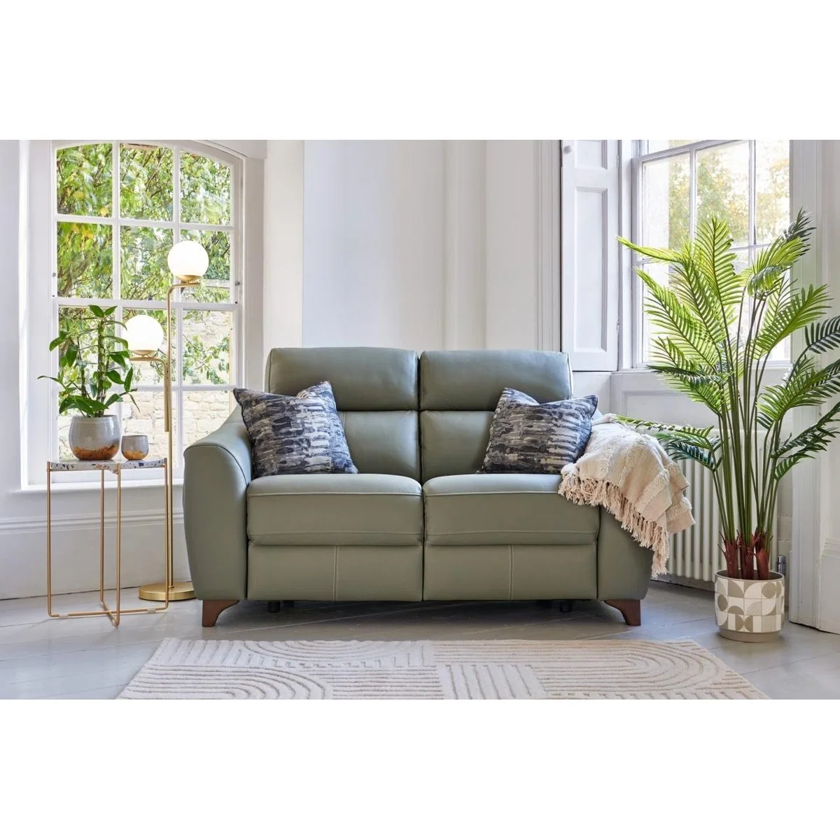 Downtown G Plan Monza 2 Seater Recliner Sofa - Fabric Grade W - Double Manual, Leather – image 2