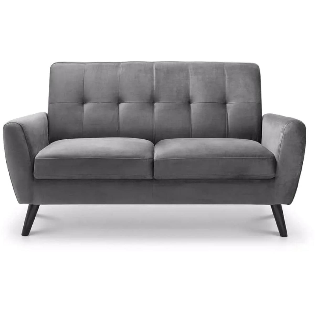 Julian Bowen Monza 2 Seater Sofa - Dark Grey Velvet In DarkGrey – image 6
