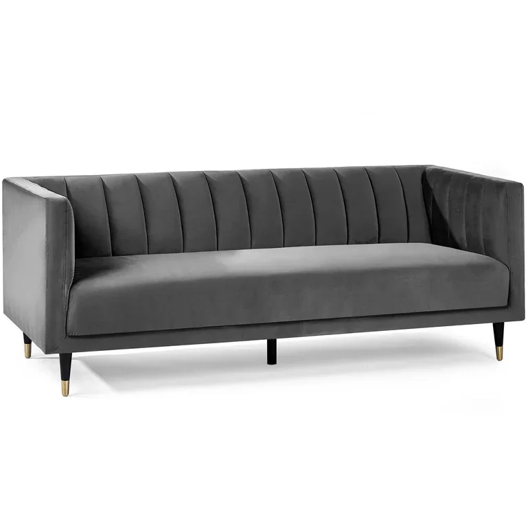 Julian Bowen Salma Scalloped Back 3 Seater- Grey – image 2