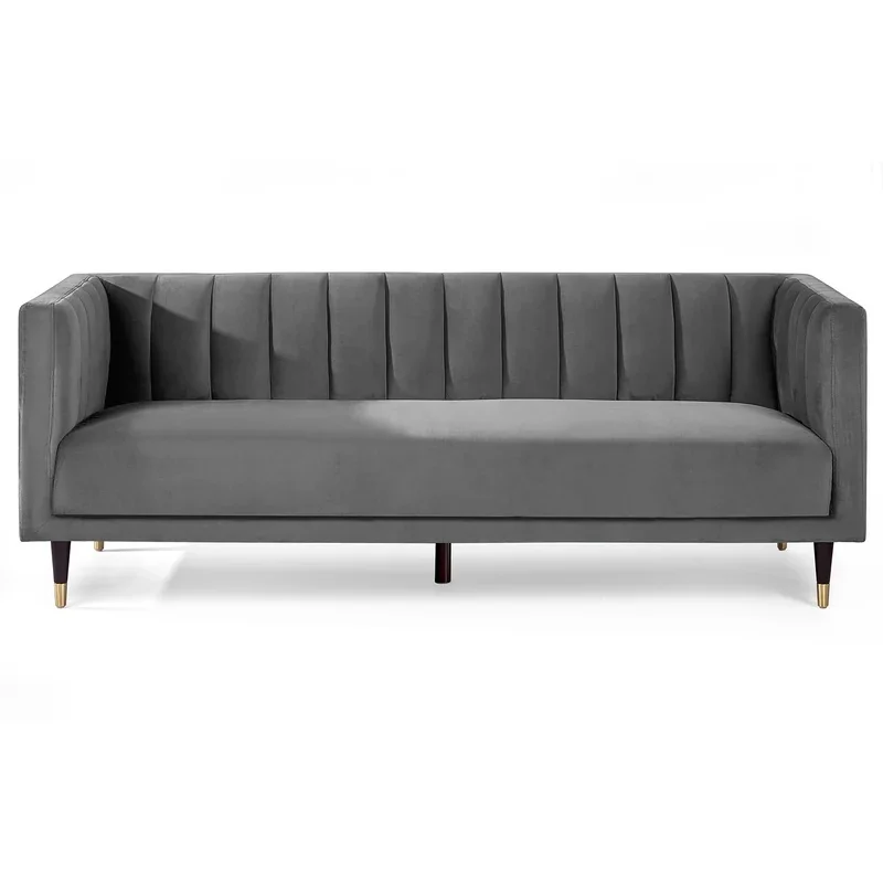 Julian Bowen Salma Scalloped Back 3 Seater- Grey – image 5