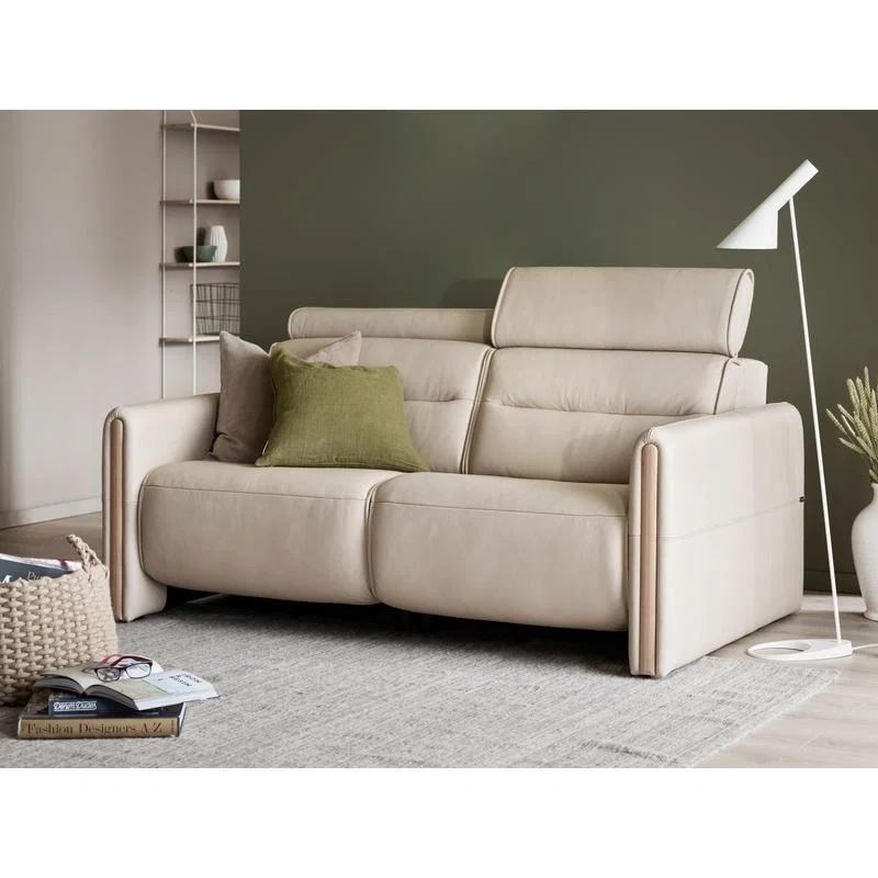 Stressless Emily Power Recliner Sofa With Wood Arms - 3 Seater - Paloma Leather – image 2