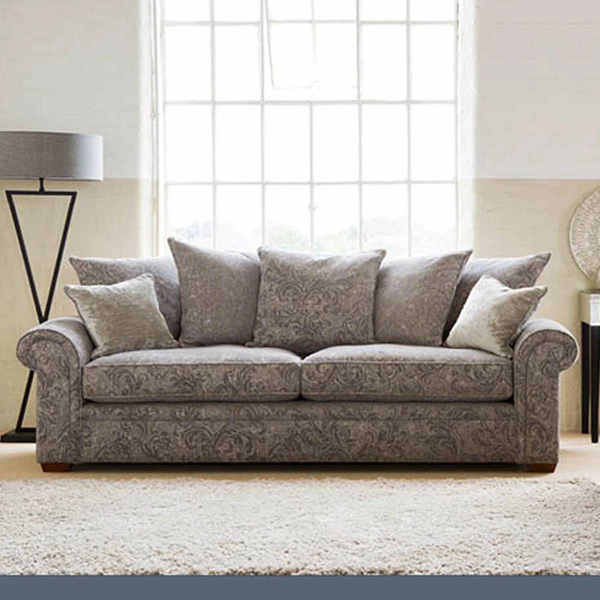 Parker Knoll Amersham Pillow Back Grand 3 Seater Sofa - Fabric Grade D – image 1