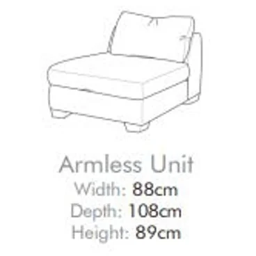 Freddie Fabric 1 Seater Unit Without Arms - Fabric Grade D - Fibre – image 3