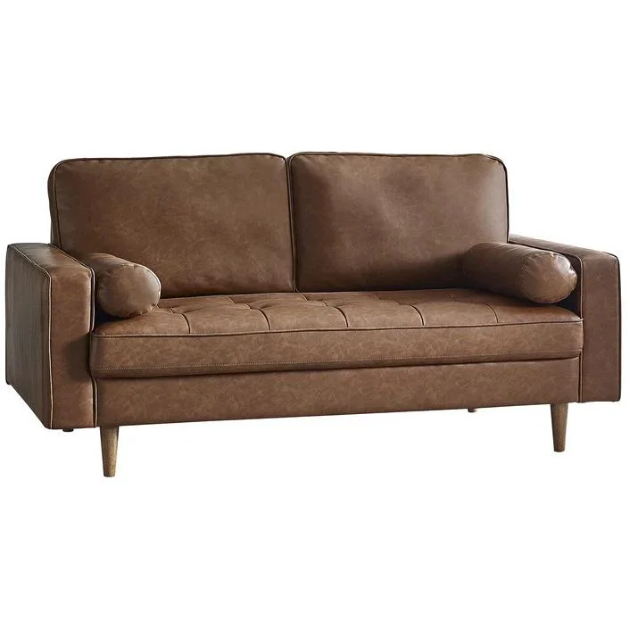 Julian Bowen Henley 3 Seater Sofa - Brown Faux Leather – image 3
