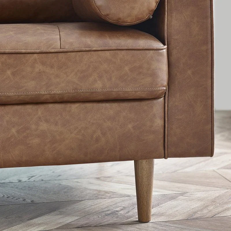 Julian Bowen Henley 3 Seater Sofa - Brown Faux Leather – image 5
