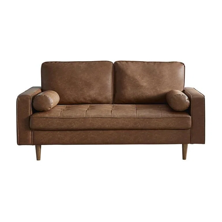 Julian Bowen Henley 3 Seater Sofa - Brown Faux Leather – image 7