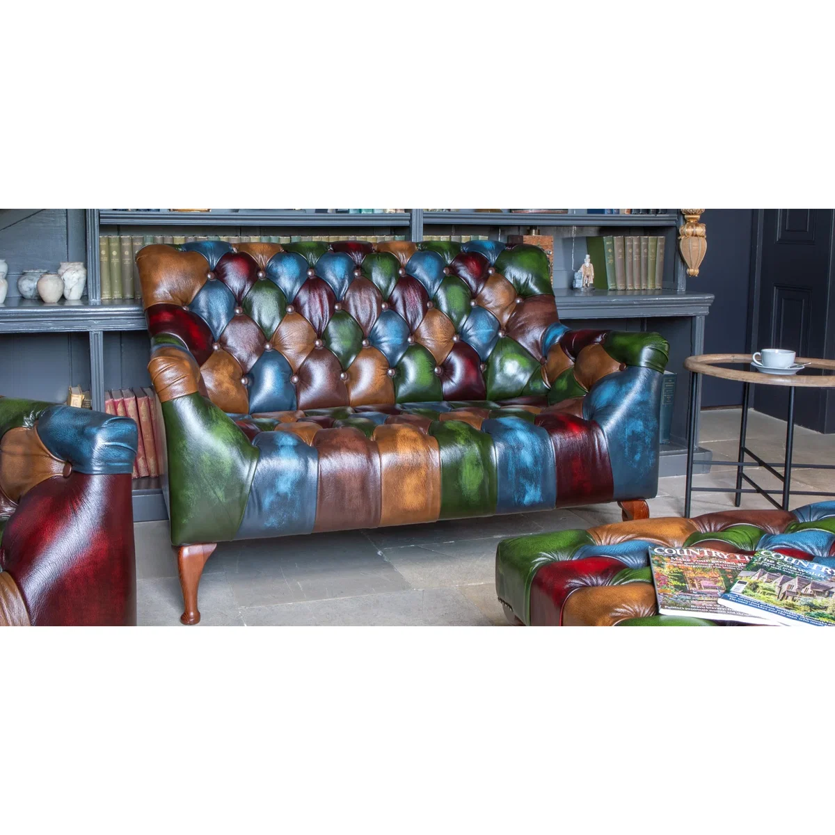 Metropolitan Rub-Off Leather Patchwork 2 Seater Sofa – image 2