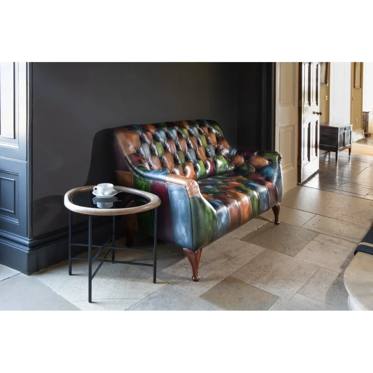 Metropolitan Rub-Off Leather Patchwork 2 Seater Sofa – image 4